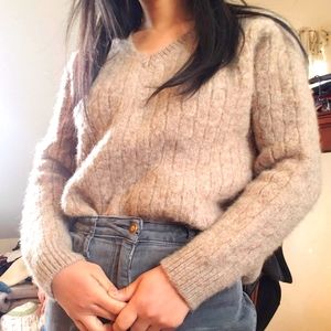 Brandy Melville One Size Tan Wool Knit Sweater